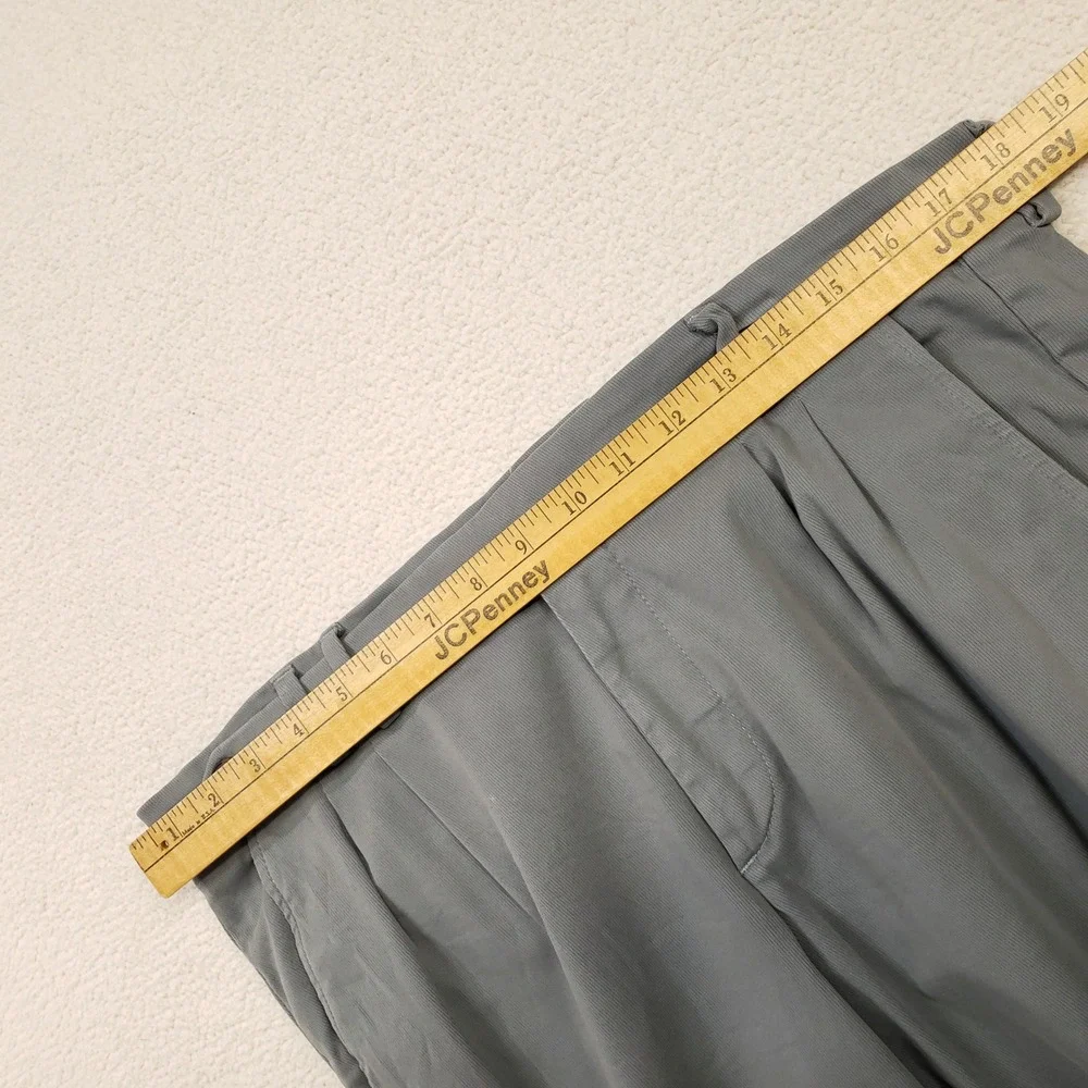 Eleventy Chino Pants Mens 34R Gray Pleated Cotton Blend Trousers Made in Italy